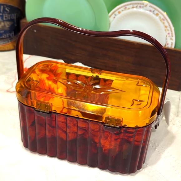 Vintage Cadillac presentation faux tortoise shell lucite purse - Picture 2 of 4